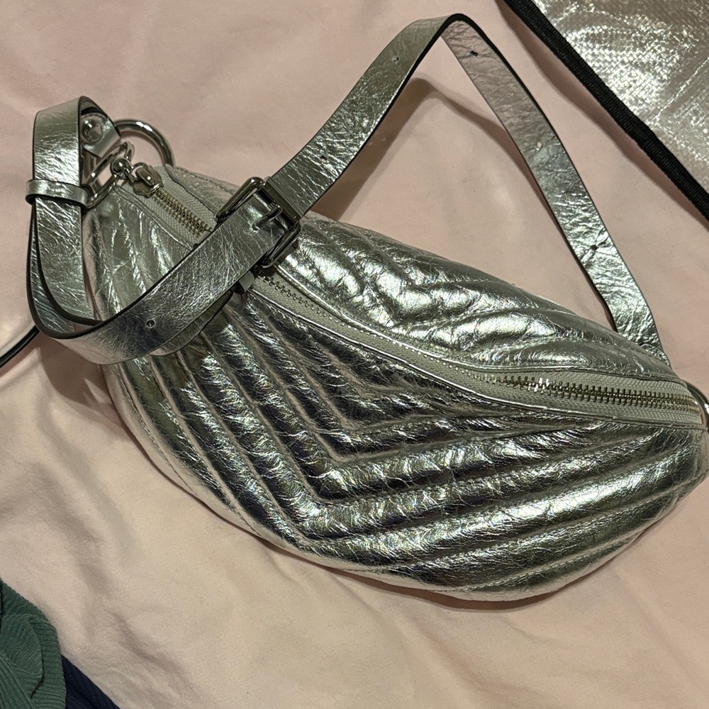Rebecca Minkoff Silver Chevron Shoulder Bag
